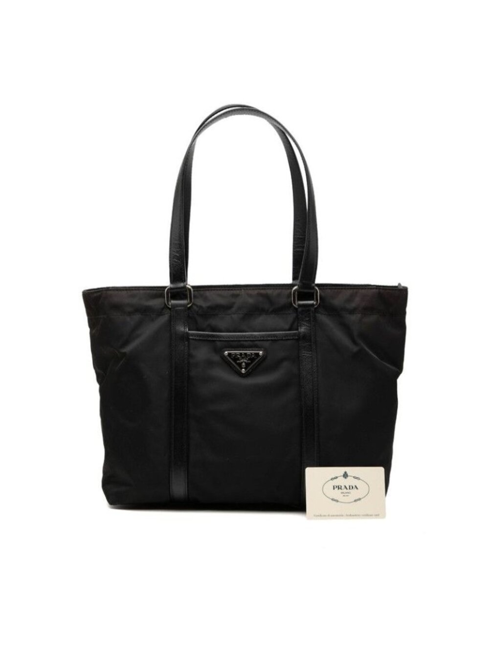 Prada Tote Black Nylon Leather - Picture 6 of 6